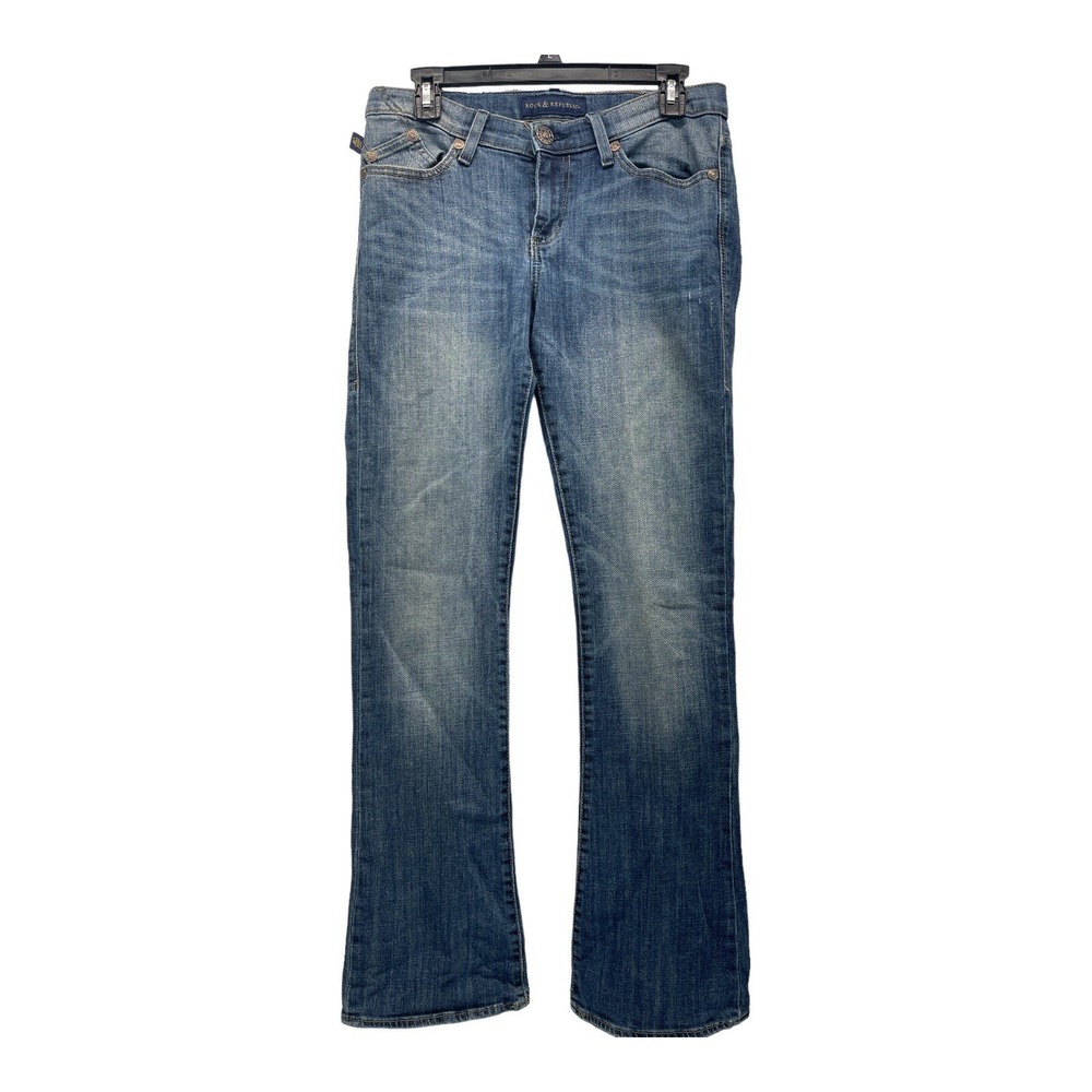Rock‎ Republic Women's 8 Light Distressed Look Blue Jeans Pants
